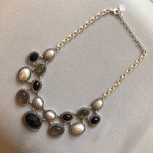 Beautiful Heavy Necklace. Has Black, Gray & Pearl